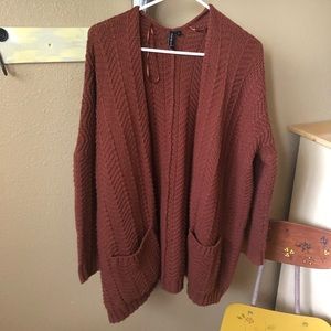 Rust oversized cardigan
